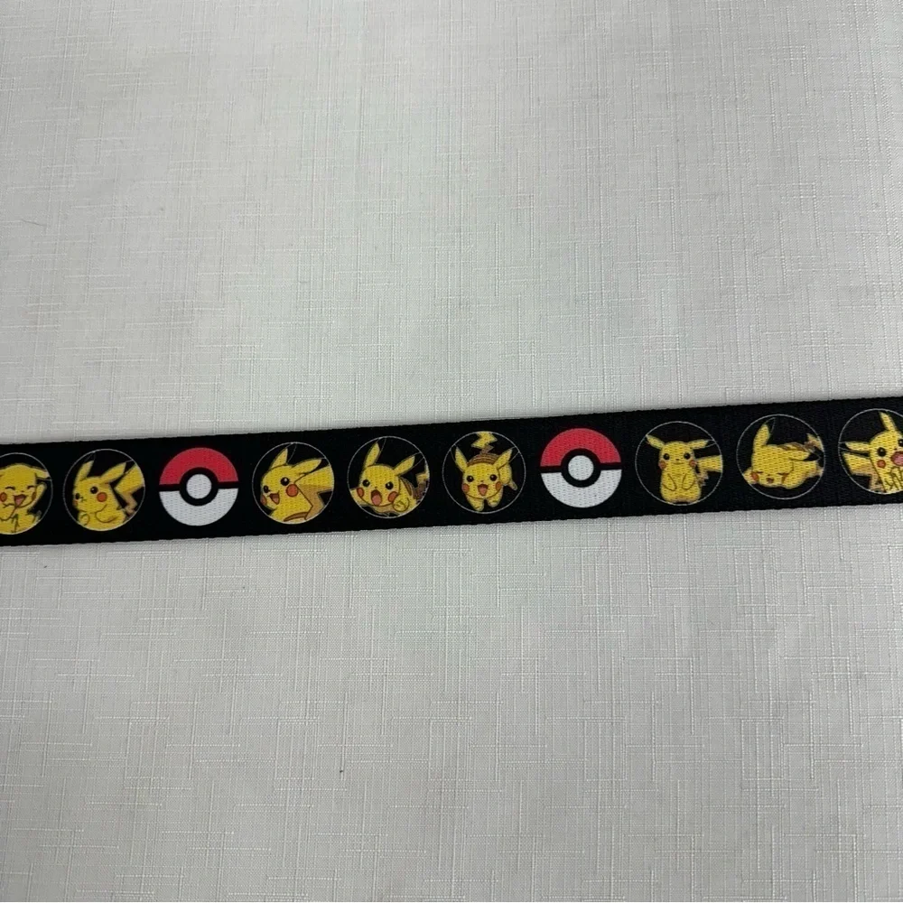 Nintendo x Buckle Down Pokemon Size Large Pikachu Black Adjustable Belt